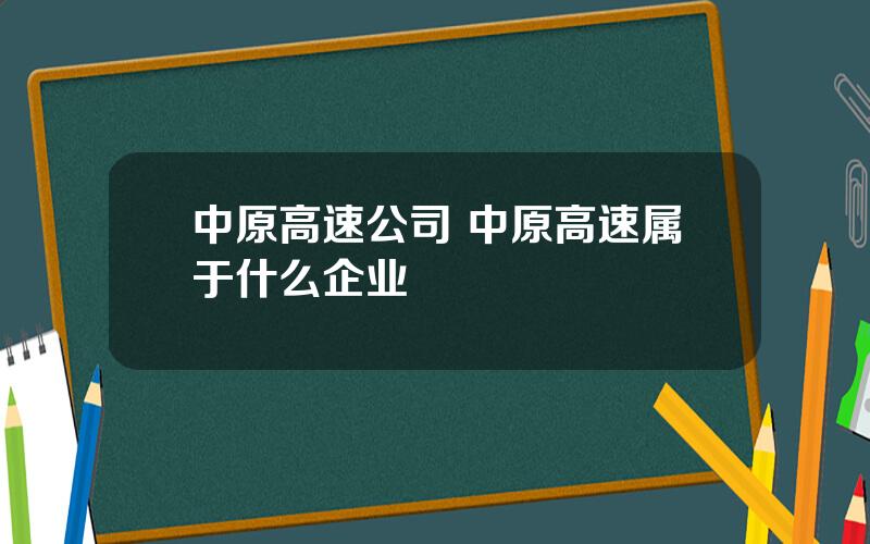 中原高速公司 中原高速属于什么企业